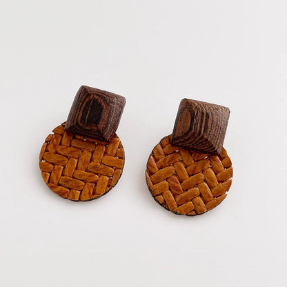 Earwish - Elegant Woven Rattan Earrings