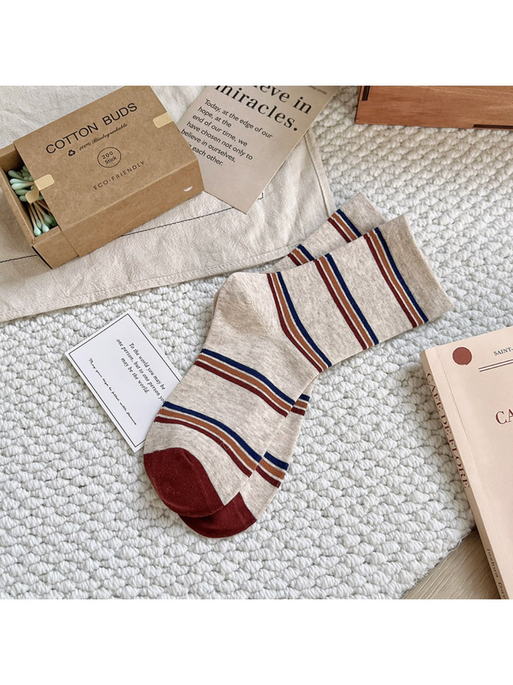 Rufia - Striped Mid-calf Capsule Socks for Women