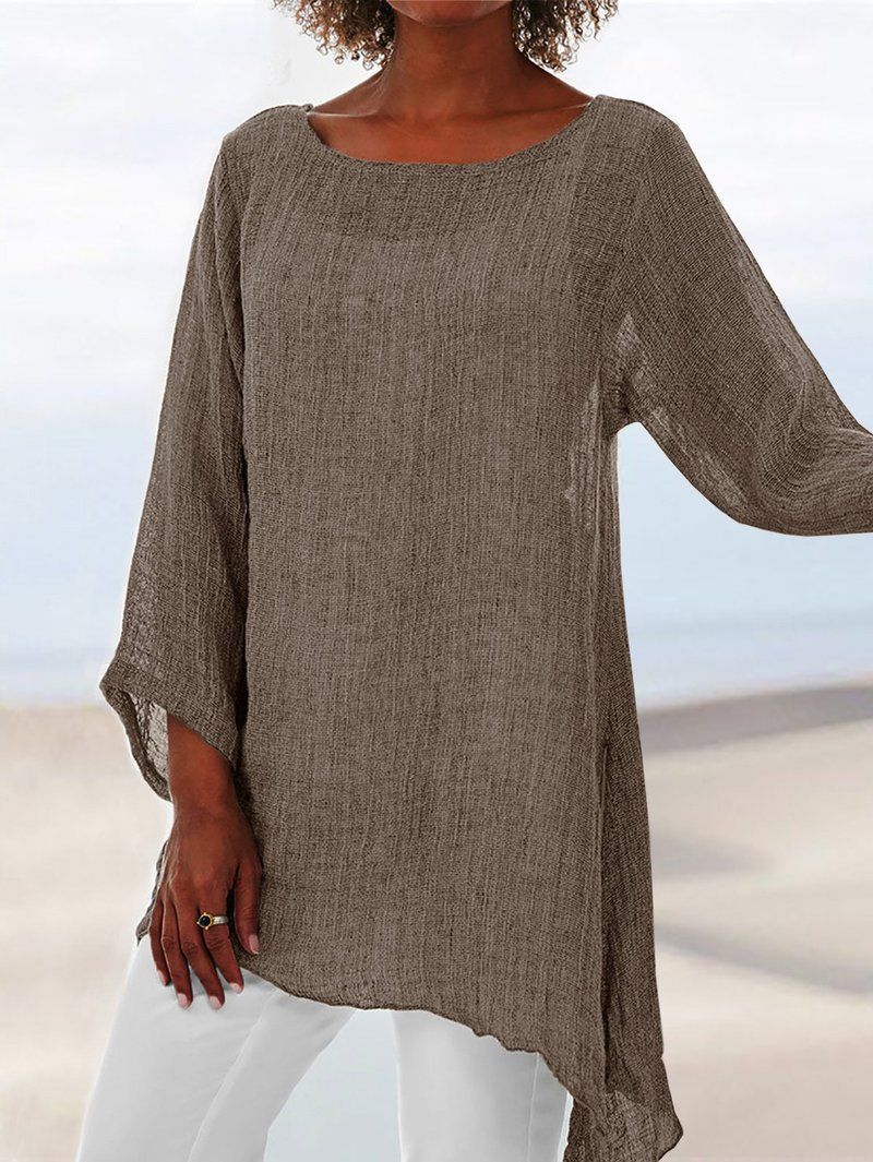 Pure Casual Jacket Irregular Long Sleeve T-Shirt Women'S Wear