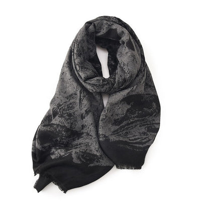 Jacquard Fringed Cashmere-Like Scarf