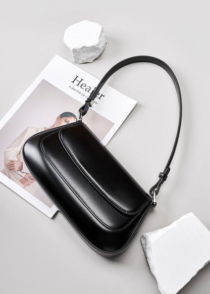 High Grade Leather Shoulder Bag With Dual Flap