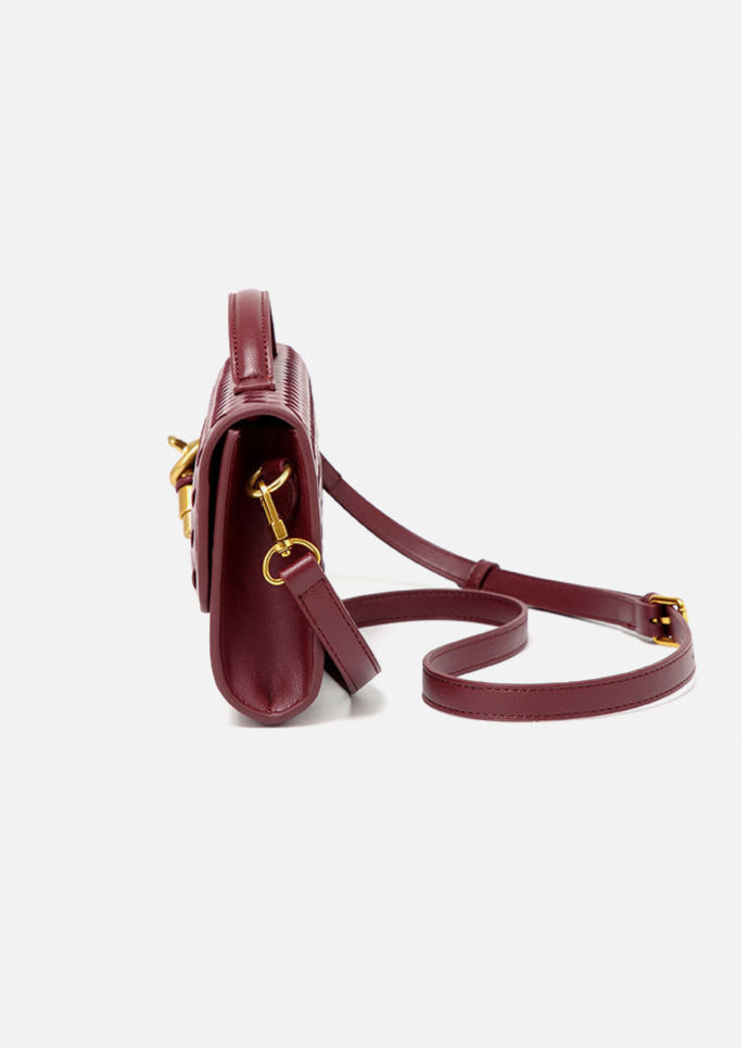 Woven Leather Crossbody Bag with Top Handle
