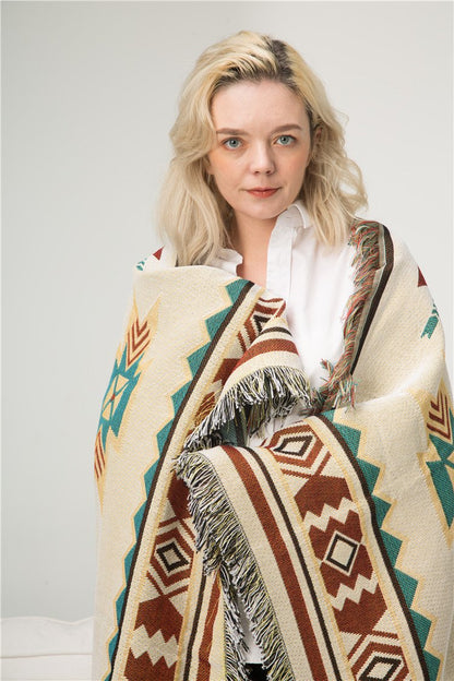 National Style Woven Casual Blanket Fabric Blanket Cover Blanket