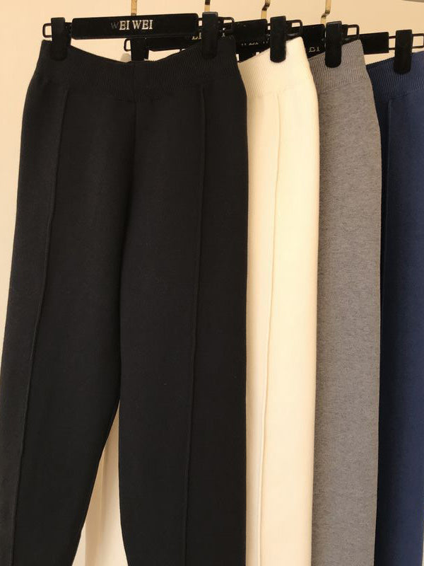 Simple Solid Color Empire Waisted Loose Pants
