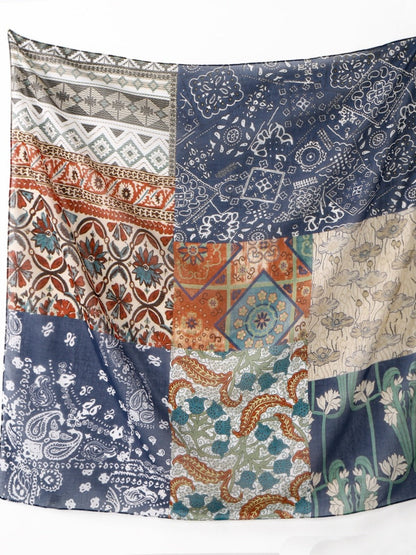 Scarvii - Ethnic Print Polyester Square Scarf Shawl