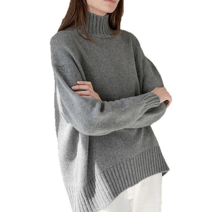 Fall Mock Neck Ribbed Knit Oversized Sweater