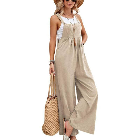 Solid Color Casual Daily Jumpsuit