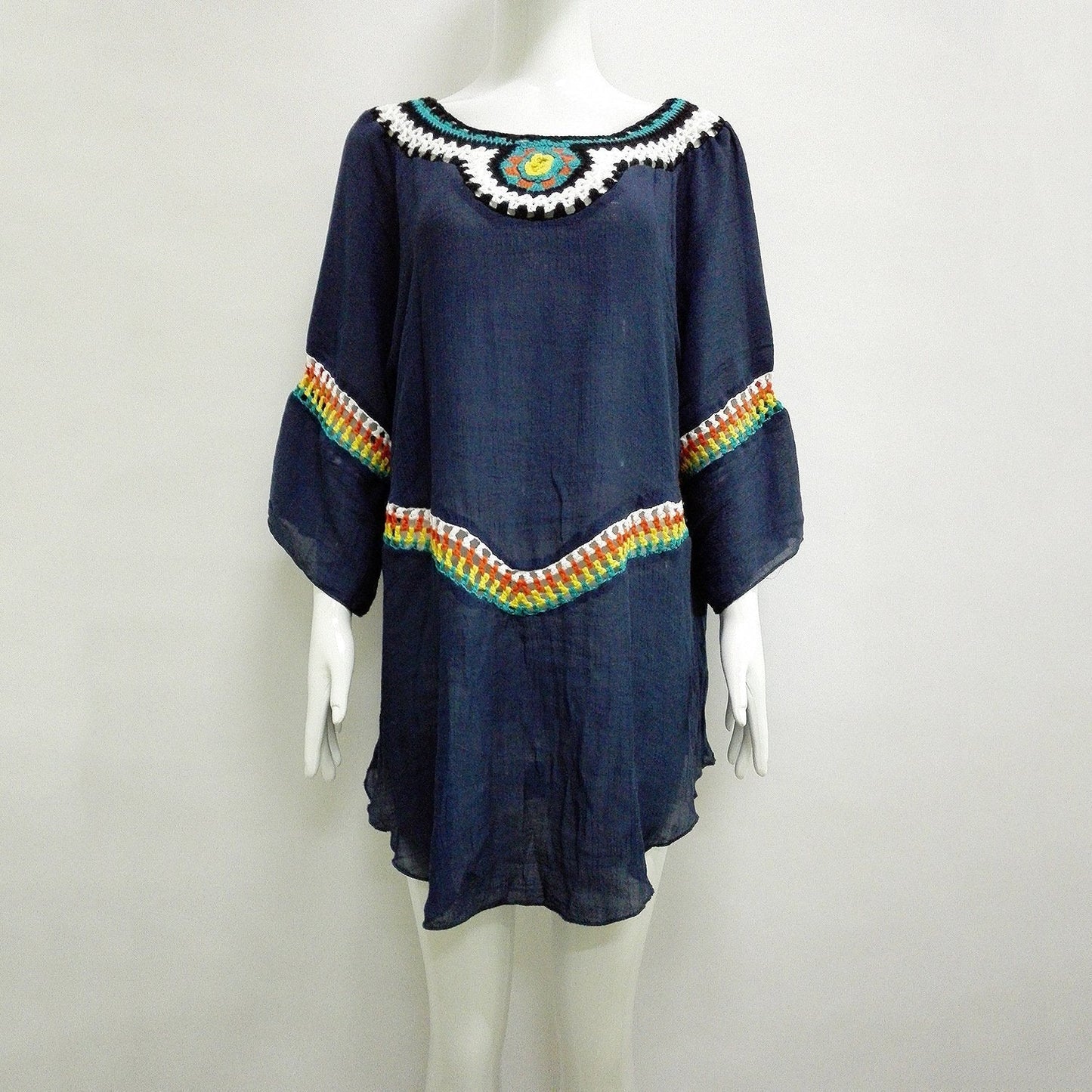 Three Colors Large Size Fashion Loose Women Bohemia Style Cotton In The Long Section Of The Shirt