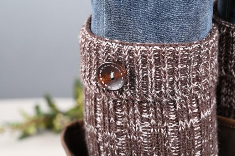 Boot Cuff Thick Short-Sleeved Thick Thick Bamboo Knit Wool Yarn Socks - 11