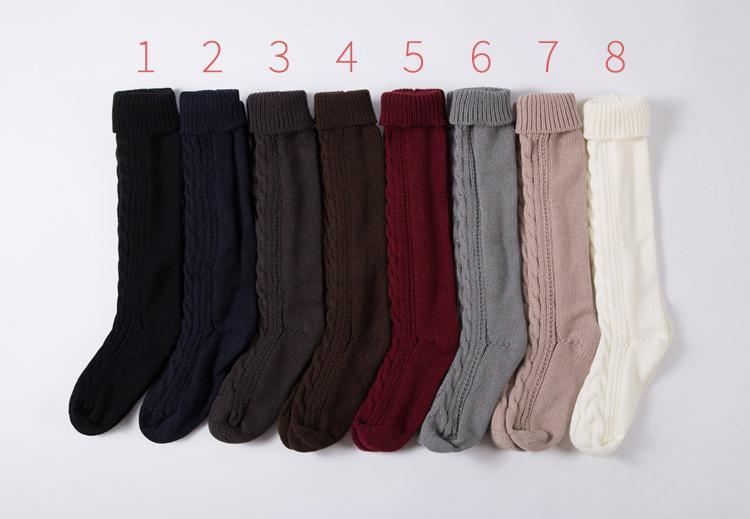 Wool Legs Leg Warp Knit Christmas Boots Over The Knee Diagonal 8 Pattern Twist Floor Socks