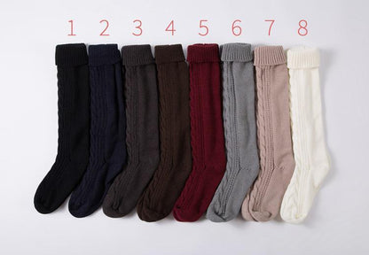 Wool Legs Leg Warp Knit Christmas Boots Over The Knee Diagonal 8 Pattern Twist Floor Socks
