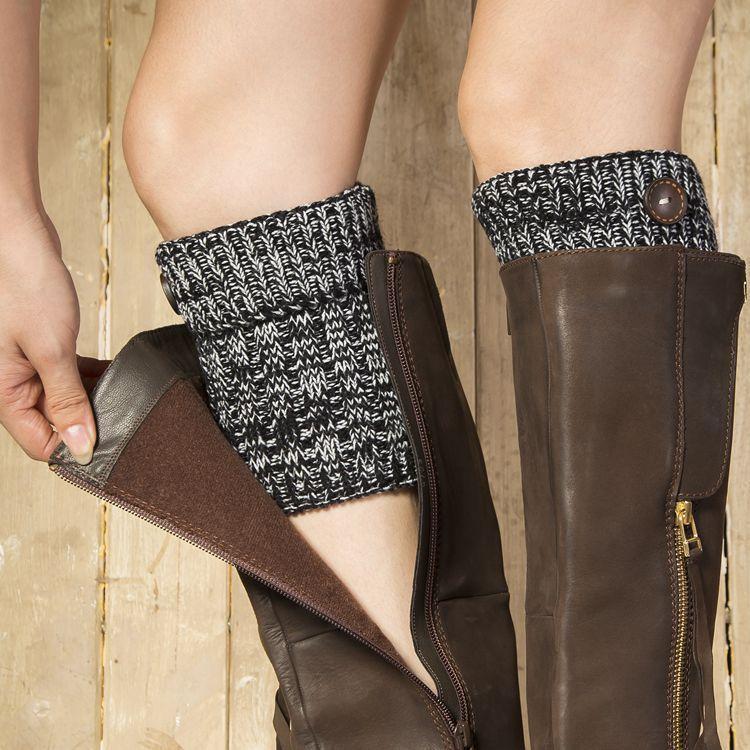 Boot Cuff Thick Short-Sleeved Thick Thick Bamboo Knit Wool Yarn Socks - 11
