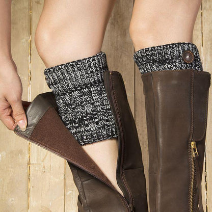 Boot Cuff Thick Short-Sleeved Thick Thick Bamboo Knit Wool Yarn Socks - 11