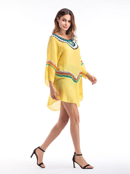 Three Colors Large Size Fashion Loose Women Bohemia Style Cotton In The Long Section Of The Shirt