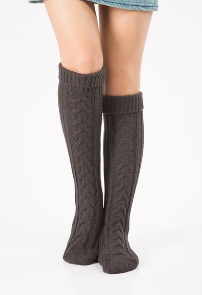 Wool Legs Leg Warp Knit Christmas Boots Over The Knee Diagonal 8 Pattern Twist Floor Socks