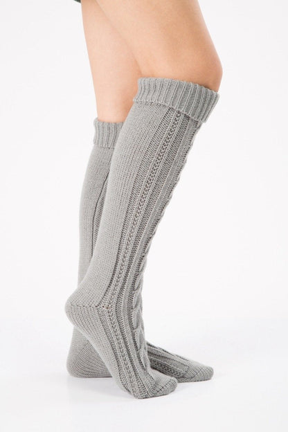 Wool Legs Leg Warp Knit Christmas Boots Over The Knee Diagonal 8 Pattern Twist Floor Socks