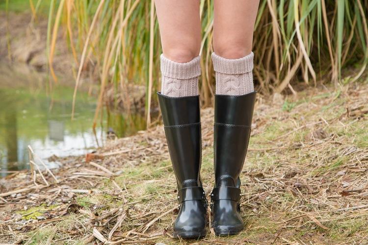 Wool Legs Leg Warp Knit Christmas Boots Over The Knee Diagonal 8 Pattern Twist Floor Socks