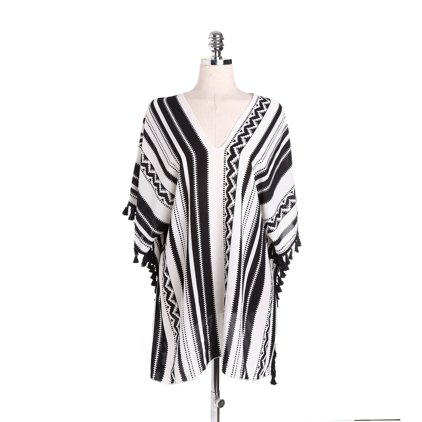 Stripe Tassel Summer Bikini Cover Up