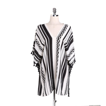 Stripe Tassel Summer Bikini Cover Up