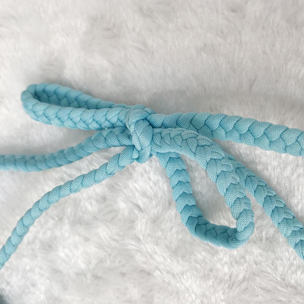 Strap Knit Button Back Bikini Swimsuit With 14 Colors