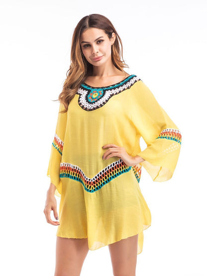 Three Colors Large Size Fashion Loose Women Bohemia Style Cotton In The Long Section Of The Shirt