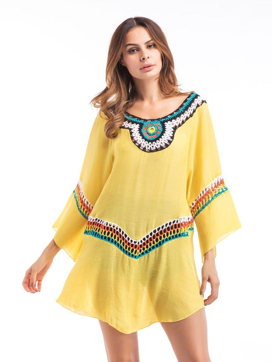 Three Colors Large Size Fashion Loose Women Bohemia Style Cotton In The Long Section Of The Shirt