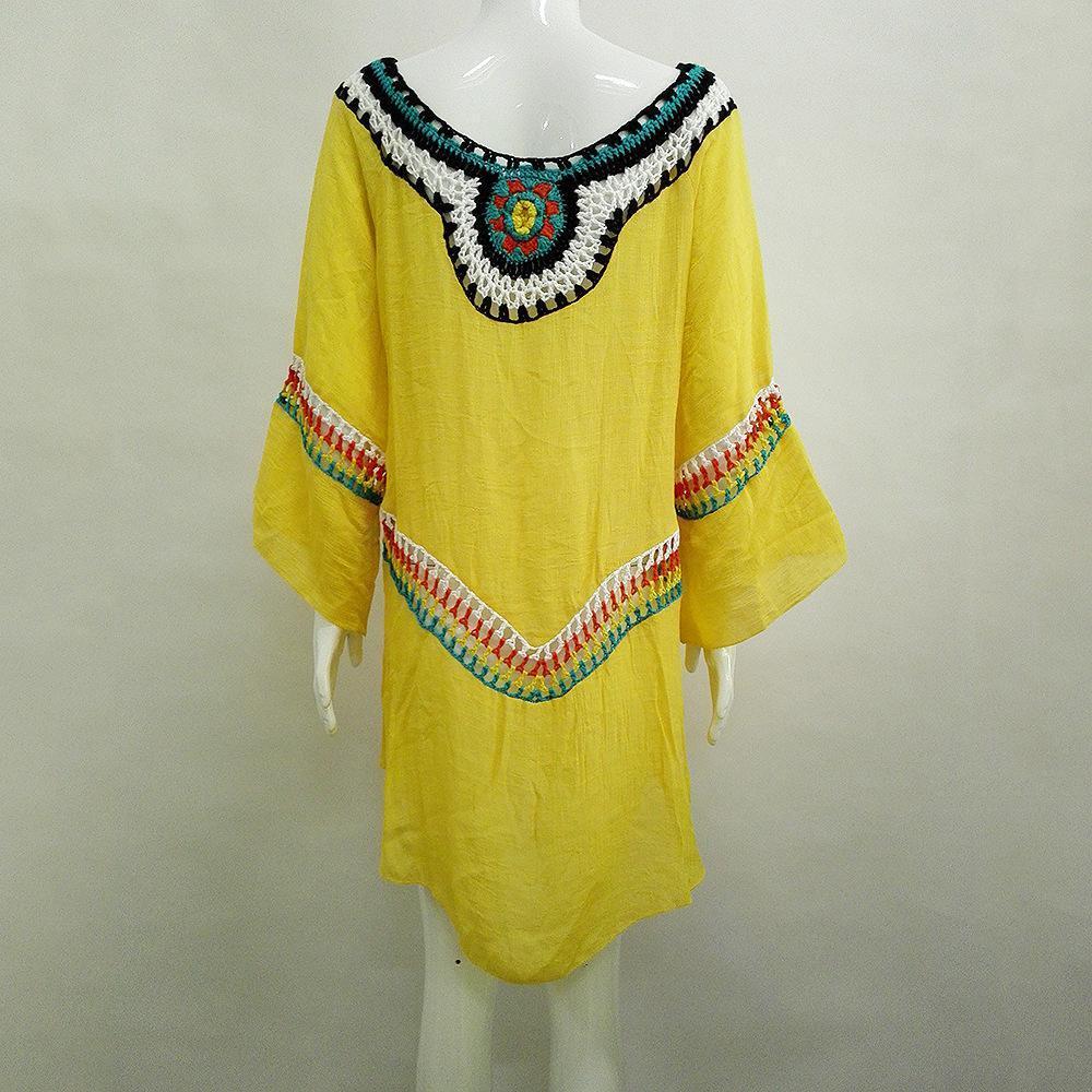 Three Colors Large Size Fashion Loose Women Bohemia Style Cotton In The Long Section Of The Shirt