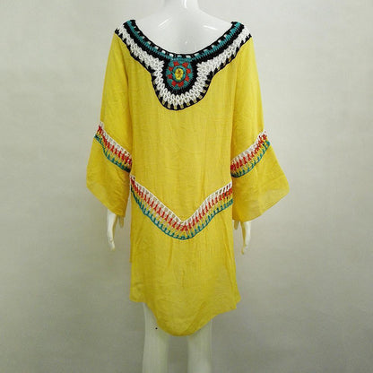 Three Colors Large Size Fashion Loose Women Bohemia Style Cotton In The Long Section Of The Shirt