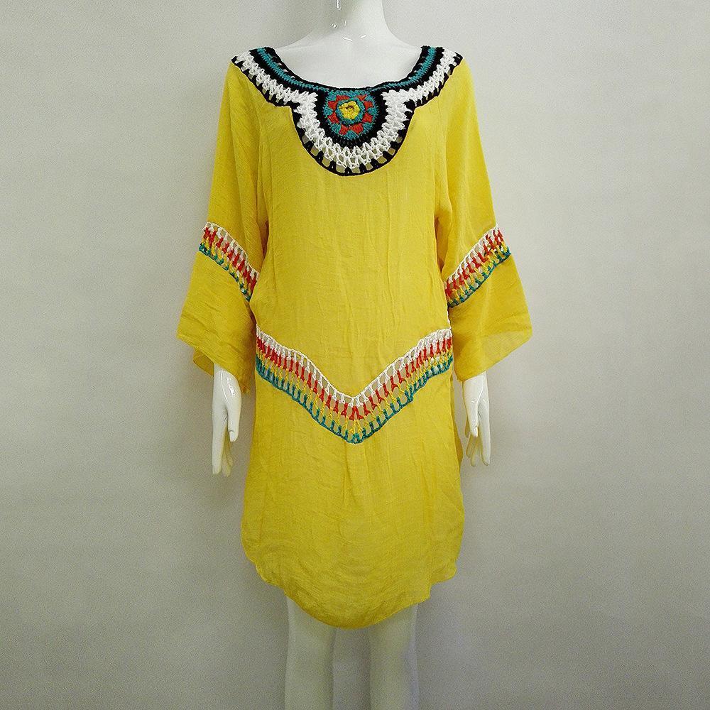 Three Colors Large Size Fashion Loose Women Bohemia Style Cotton In The Long Section Of The Shirt