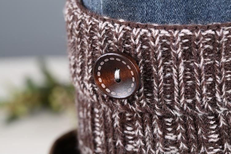 Boot Cuff Thick Short-Sleeved Thick Thick Bamboo Knit Wool Yarn Socks - 11