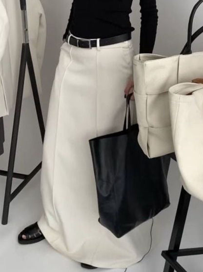 H-line Solid Color Skirts Bottoms