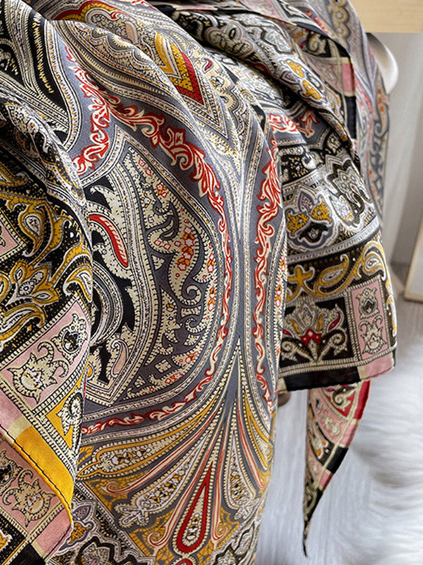 Flower Print Multi-Colored Shawl&Scarf
