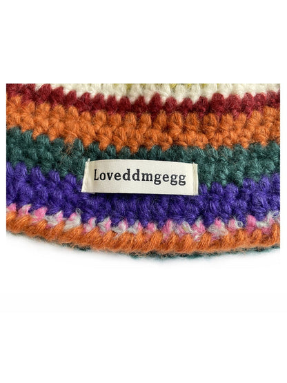 Haila - Rainbow Stripe Knitted Fisherman Beanie