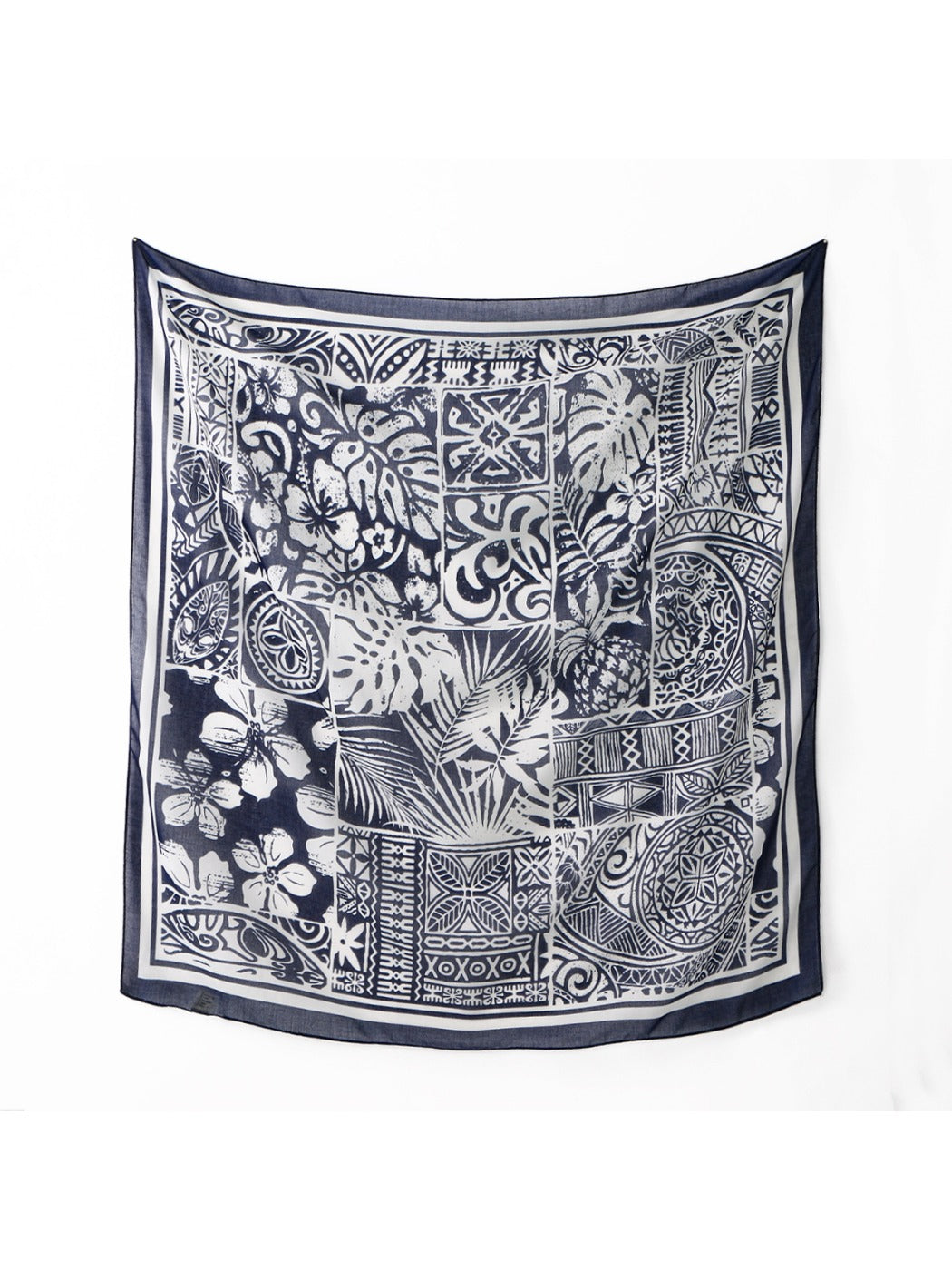 Scarvii - Ethnic Print Polyester Square Scarf Shawl