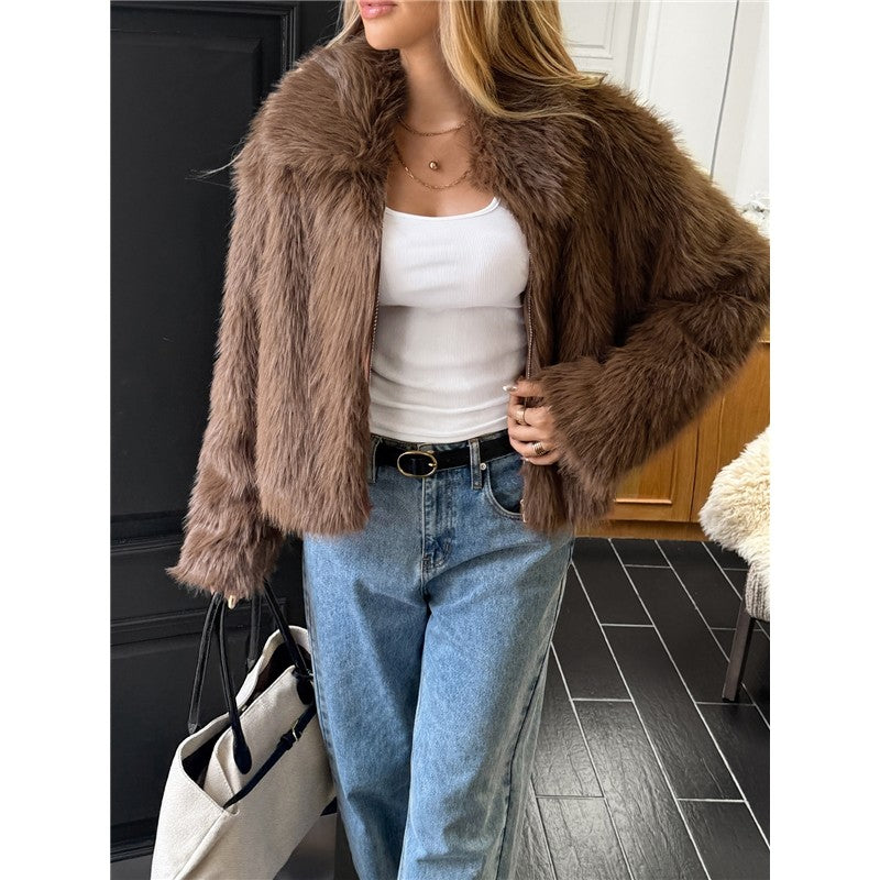 Loose Solid Color Long Sleeve Cardigan Coat