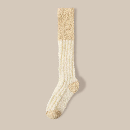 Rufia - Color Block Knee-High Towel Socks