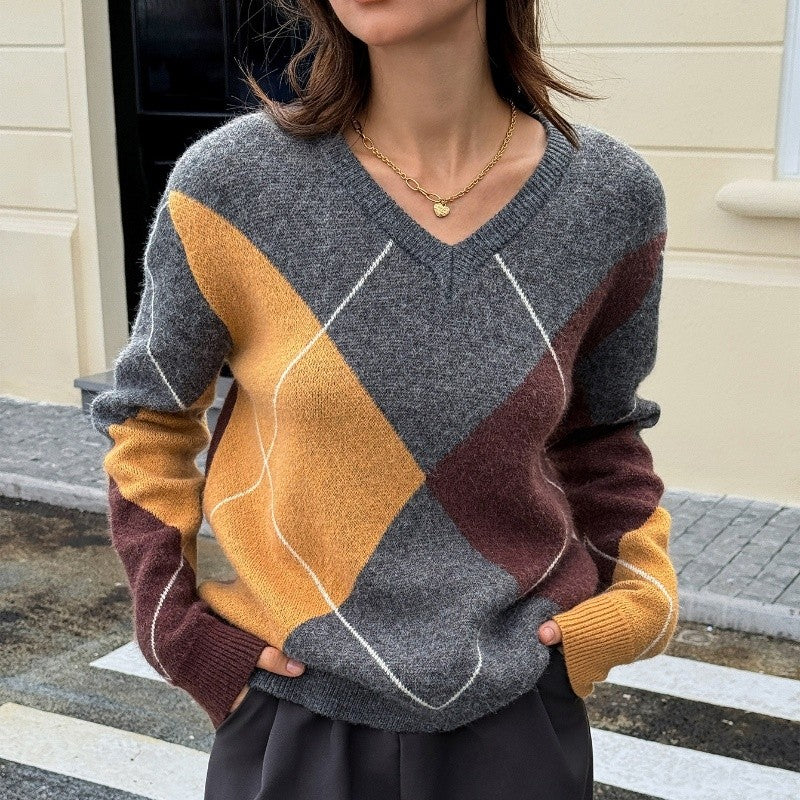 Color Block Knit Sweater
