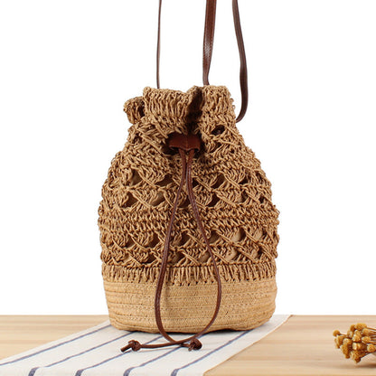 Crochet Market Bag Hollow Bucket Woven Bag