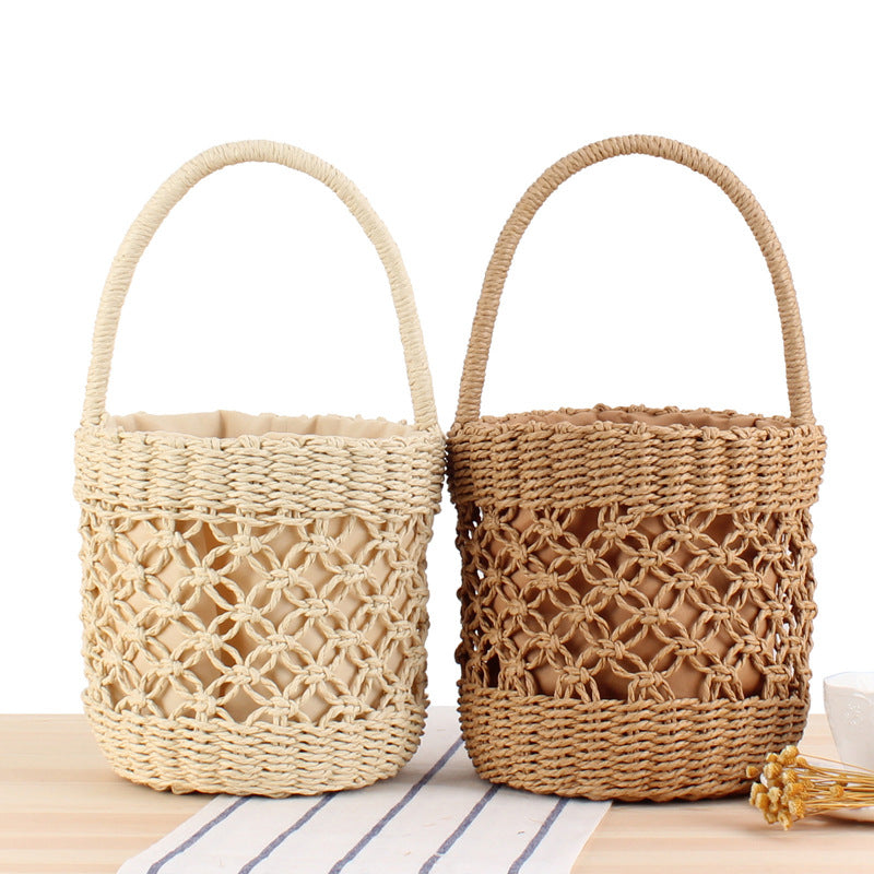 Crochet Market Bag Bucket Woven Bag
