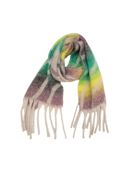Scarvii - Winter Tassel Scarf with Colorful Wavy Jacquard