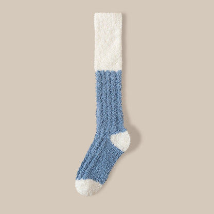 Rufia - Color Block Knee-High Towel Socks