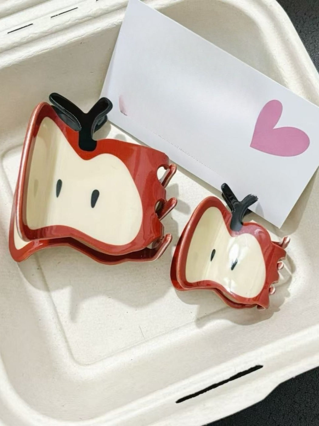 Beau - Red Apple-shaped Hair Clip of Cute &amp; Playful Style