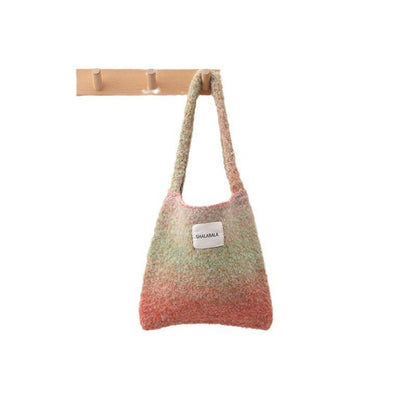 Cosbai - Vintage Ombre Knit Shoulder Bag - Simple &amp; Stylish