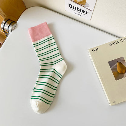 Rufia - Contrast Stripe Mid-Calf Socks