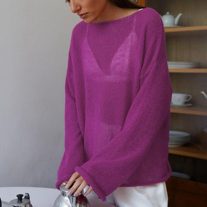 Sheer Knit Bell Sleeve T-Shirt