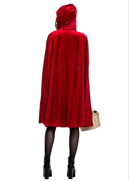 Red Riding Hood Costume Dress With Satin Cape