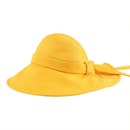 Summer Women'S Empty Top Big Brim Cover Face Fisherman Hat