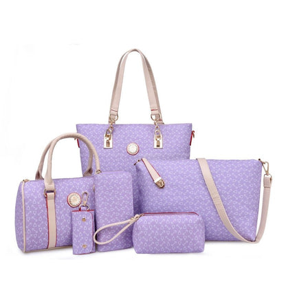 6-Piece Printed Crossbody Handbag Set