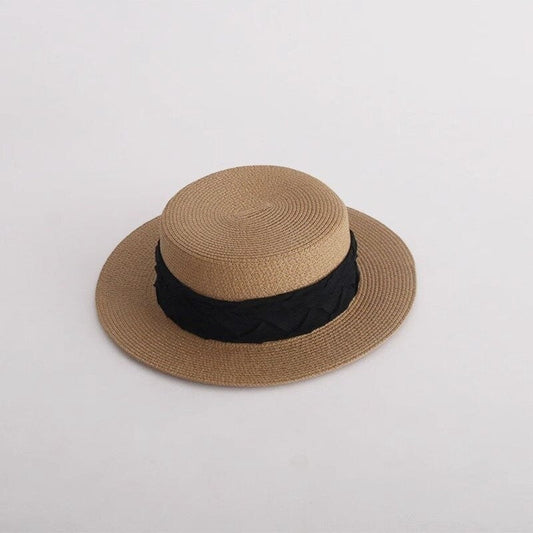 Sunscreen And Sunshade Flat Eave Straw Hat
