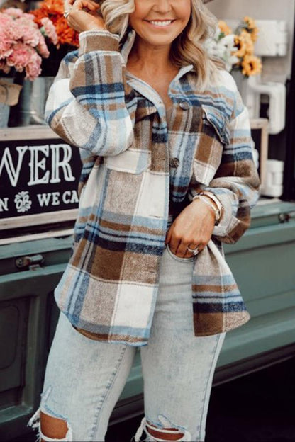 Crash Into Your Heart Plaid Shacket